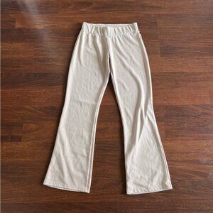 Lucy Diamonds Beige Flare Yoga Pants Women’s M Lounge Stretch Made in USA